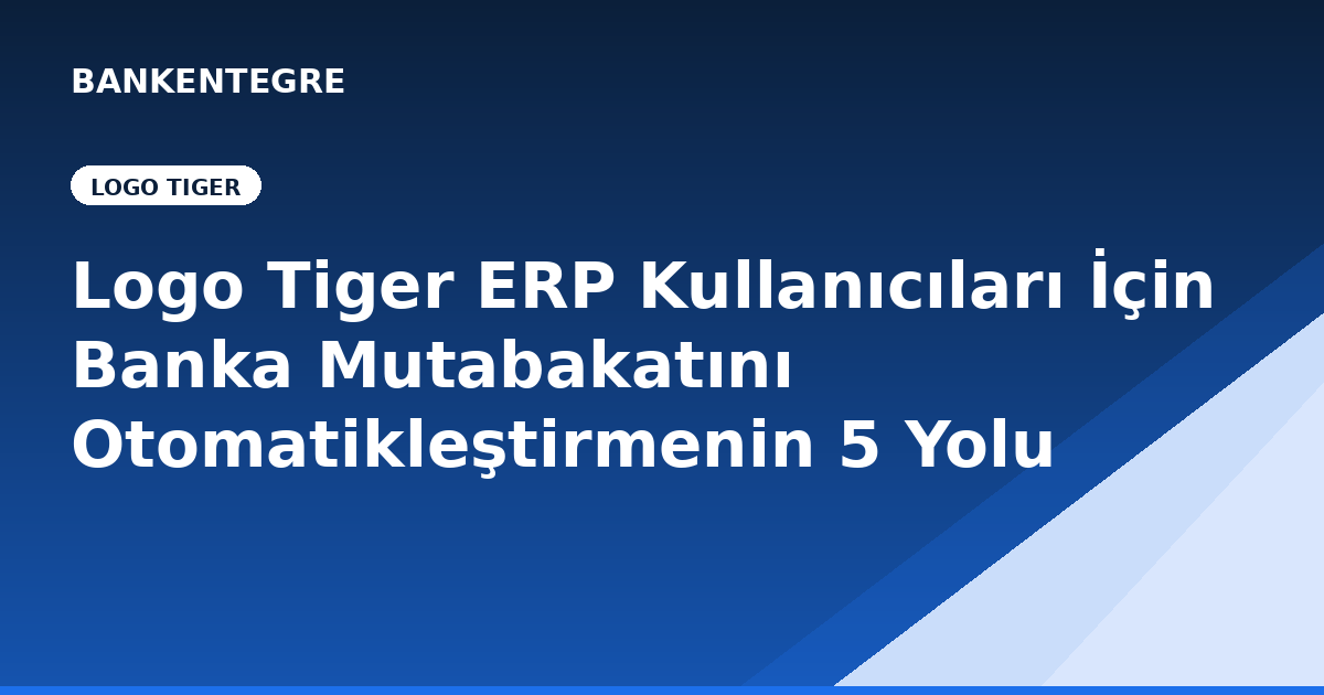 Logo Tiger ERP Kullanıcıları İçin Banka Mutabakatını Otomatikleştirmenin 5 Yolu
