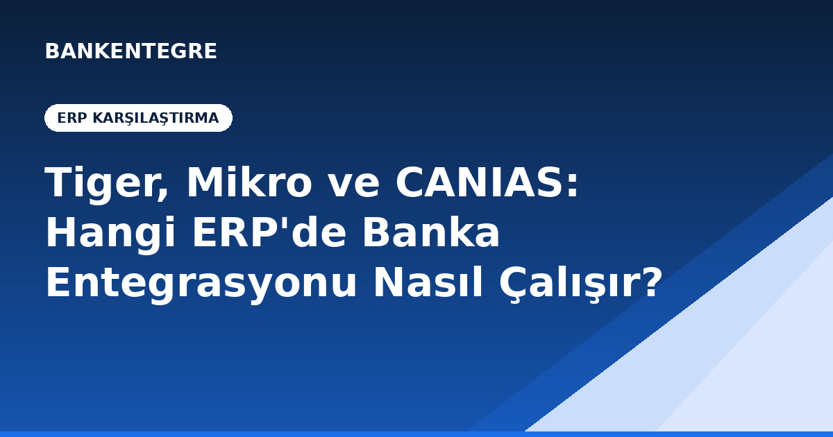 Tiger, Mikro ve CANIAS: Hangi ERP'de Banka Entegrasyonu Nasıl Çalışır?